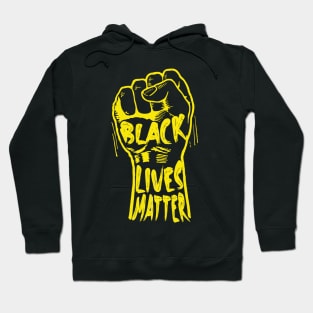 Black lives matter fist in yellow Hoodie